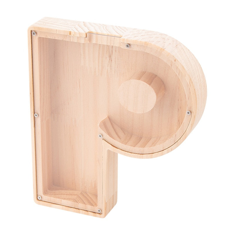 26 Letter Piggy Bank Wooden Coin Money Saving Box Jar Coins Storage Box for Kids Desktop Ornament Home Decor Crafts