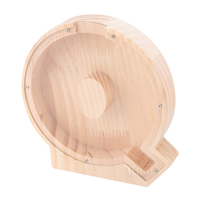 26 Letter Piggy Bank Wooden Coin Money Saving Box Jar Coins Storage Box for Kids Desktop Ornament Home Decor Crafts