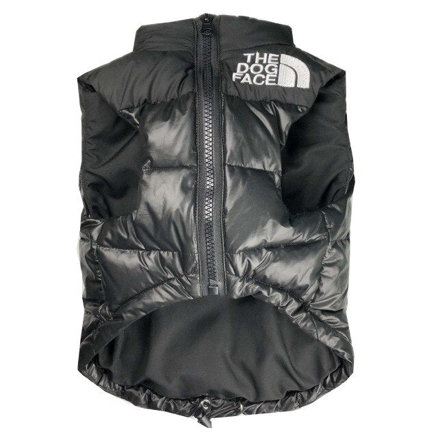 The Dog Face Winter Pet Dog Clothes for Small Medium Dogs,Warm Thick White Duck Down Vest, Chihuahua French Bulldog Black Jacket